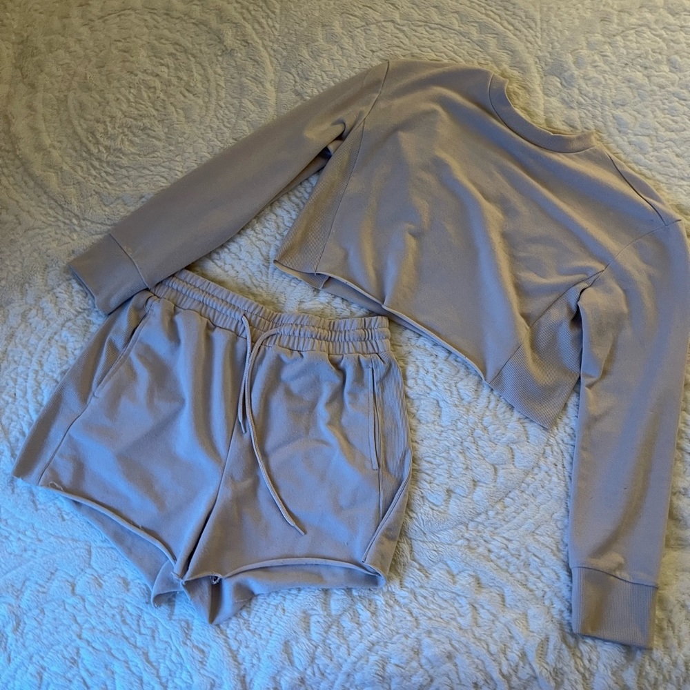 matching shorts and pullover set